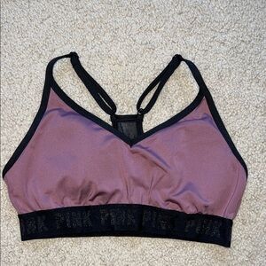 PINK Victoria's Secret Mauve and Black Sports Bra